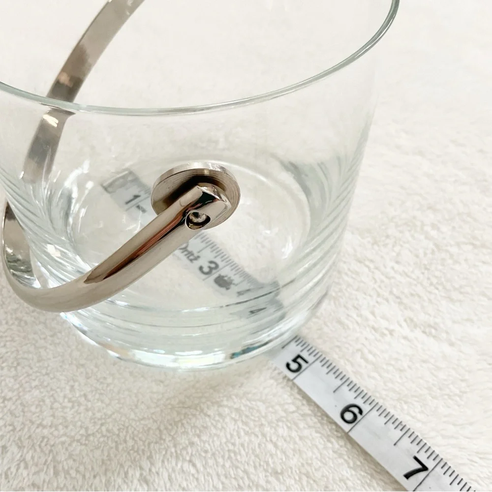 Schott Zwiesel Crystal Ice Bucket Chrome Handle Germany Vintage MCM